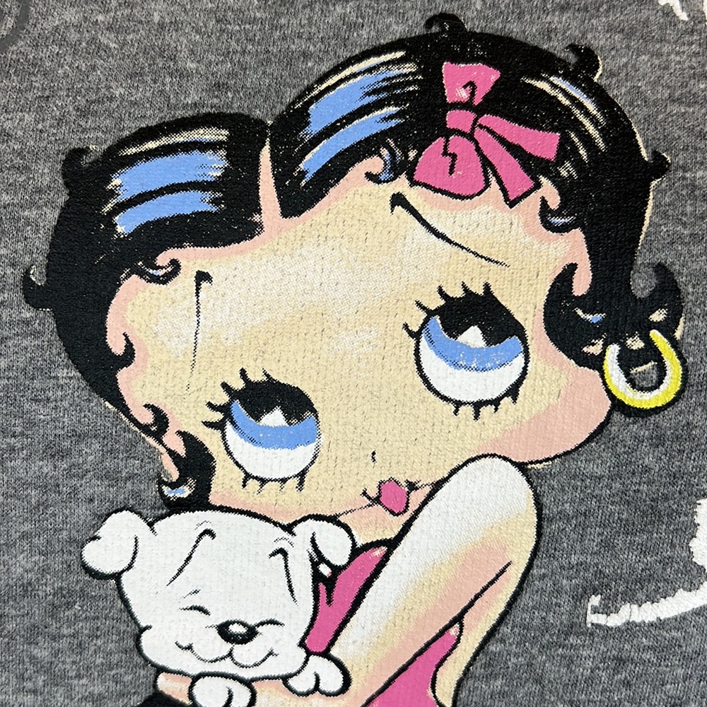 Betty Boop sweatshirt women’s small, lightweight short sleeve with front pocket - Picture 8 of 11